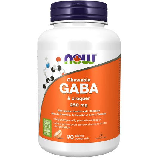 NOW    GABA 250mg w/ Co-factors 90 Orange Chewable