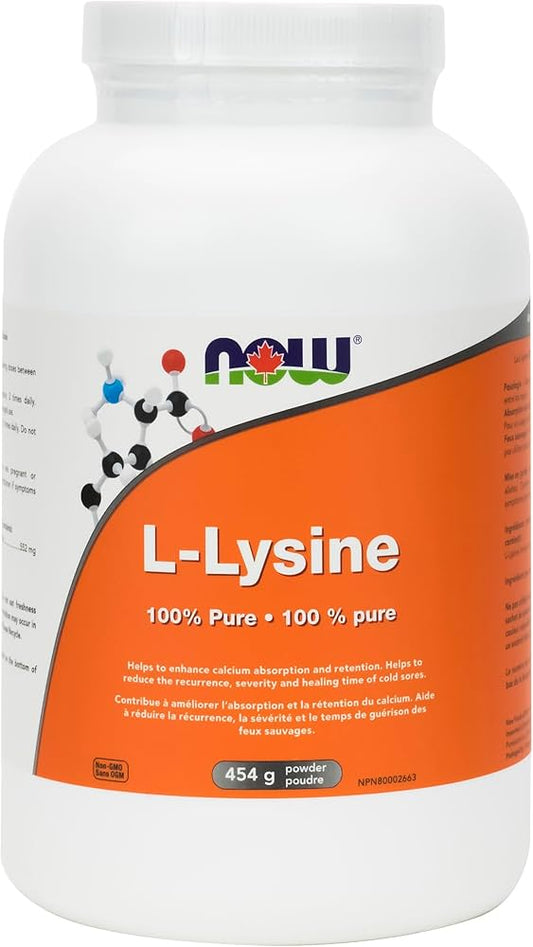 NOW    Lysine Powder 100% Pure 454g