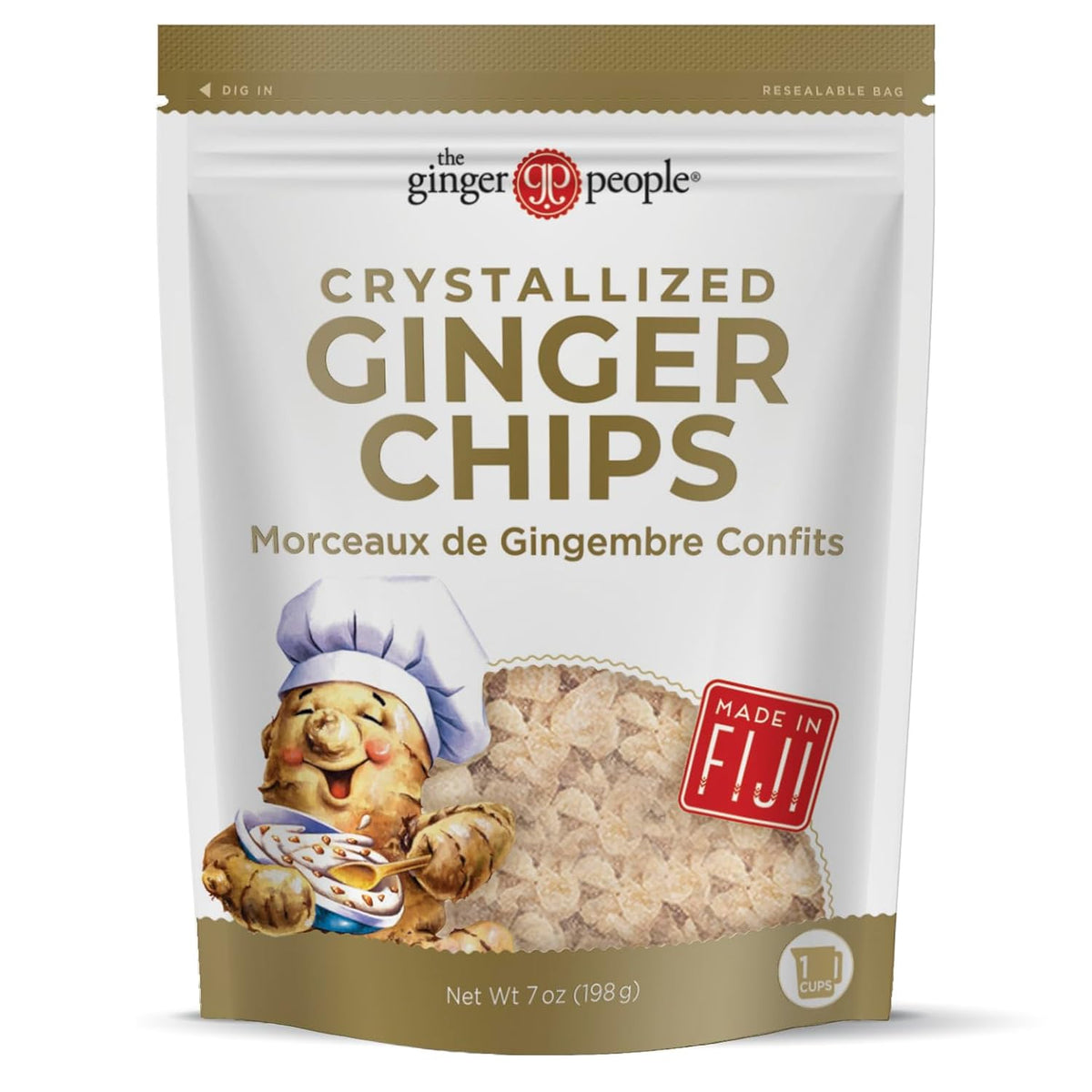 The Ginger People - Crystallized Ginger Chips - 12 x 198g