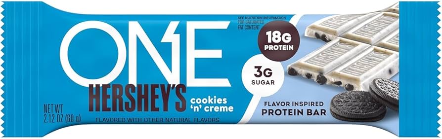 ONE Brands    ONE Protein Bar    Flavour: Hershey's Cookies N' Cream 
Container Size: 60 g    Pack of 12