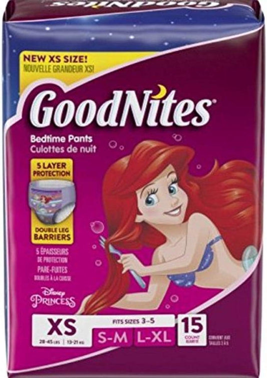 GOODNITES PANTS JB X-SMALL GIRL 15 pack of 4