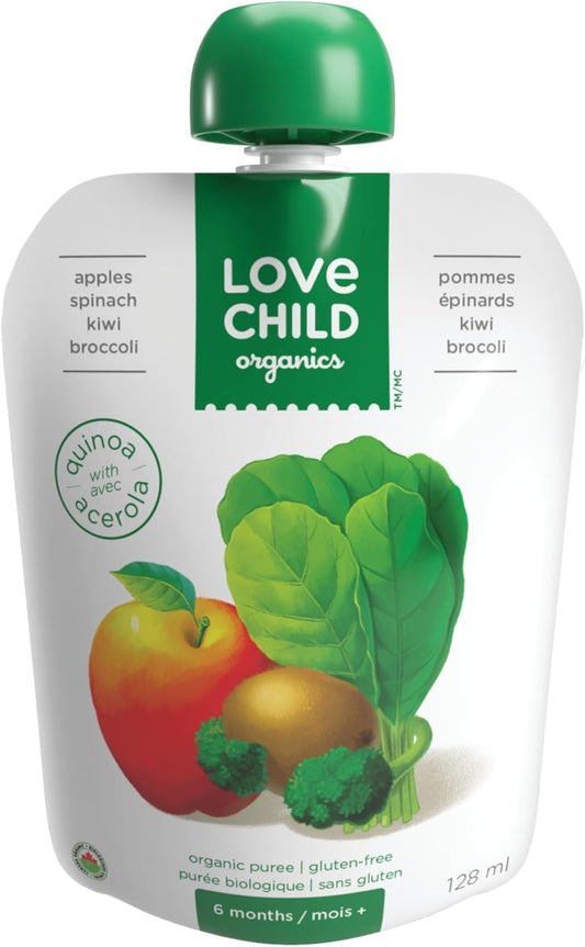 LOVE CHILD ORGANICS -  Superblends Apples, Spinach, Kiwi & Broccoli Puree   128ml