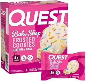 Quest   Quest Frosted Cookie, Birthday Cake, 8/box
