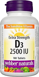 Webber Naturals - Extra Strength D3 2500 IU - 180 Tablets