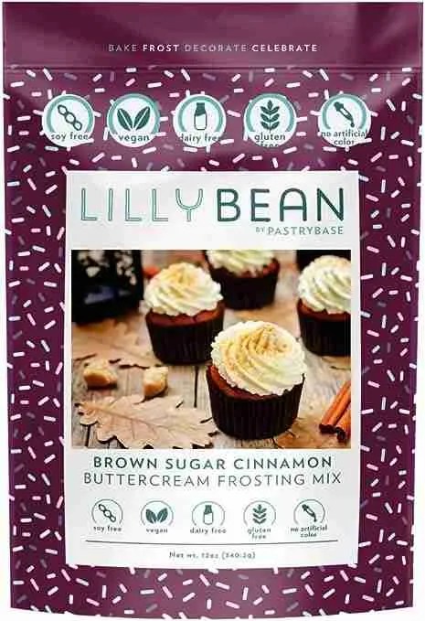 LILLY BEAN    Gluten Free Vegan Baking Mix & Frosting    LILLY BEAN    Gluten Free Vegan Baking Mix & Frosting    BrownSugar Cinn.BttrcmFrosting340g