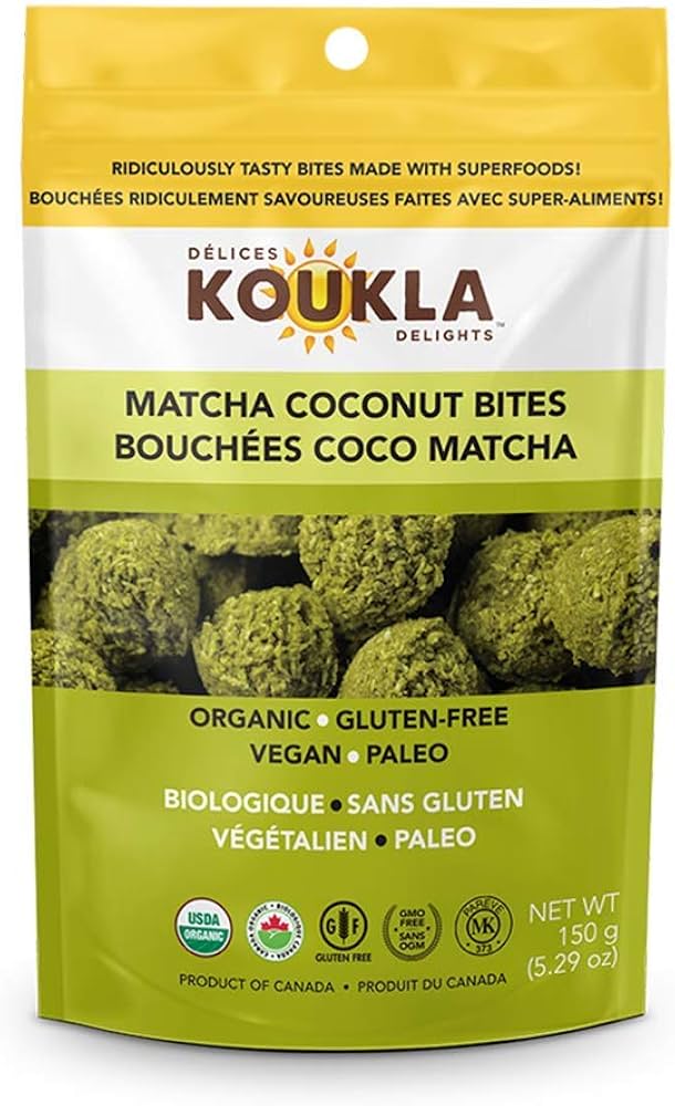 Koukla Delights   Macaroons   Matcha Coconut Bites 150g