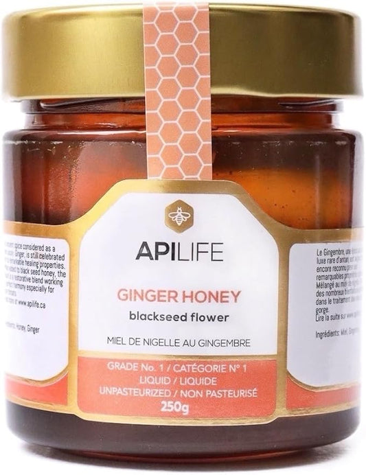API Health   Ginger and Black Seed Honey 250 g - Case of 6