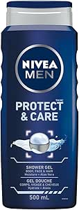 NIVEA MEN Protect & Care Body Wash | 3-in-1 Men Shower Gel (Body, Face & Hair), 500mL