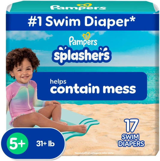 PAMPERS SPLASHERS SIZE LG 17 pack of 6