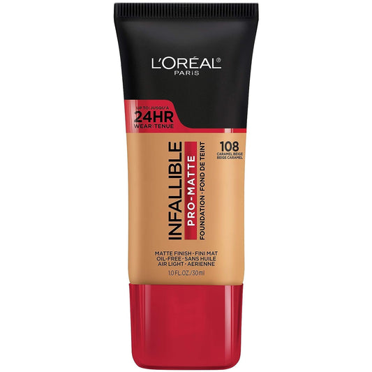 LOR INFAILLIBLE MATT FOUNDATION 108 CARAMEL BEIGE pack of 2
