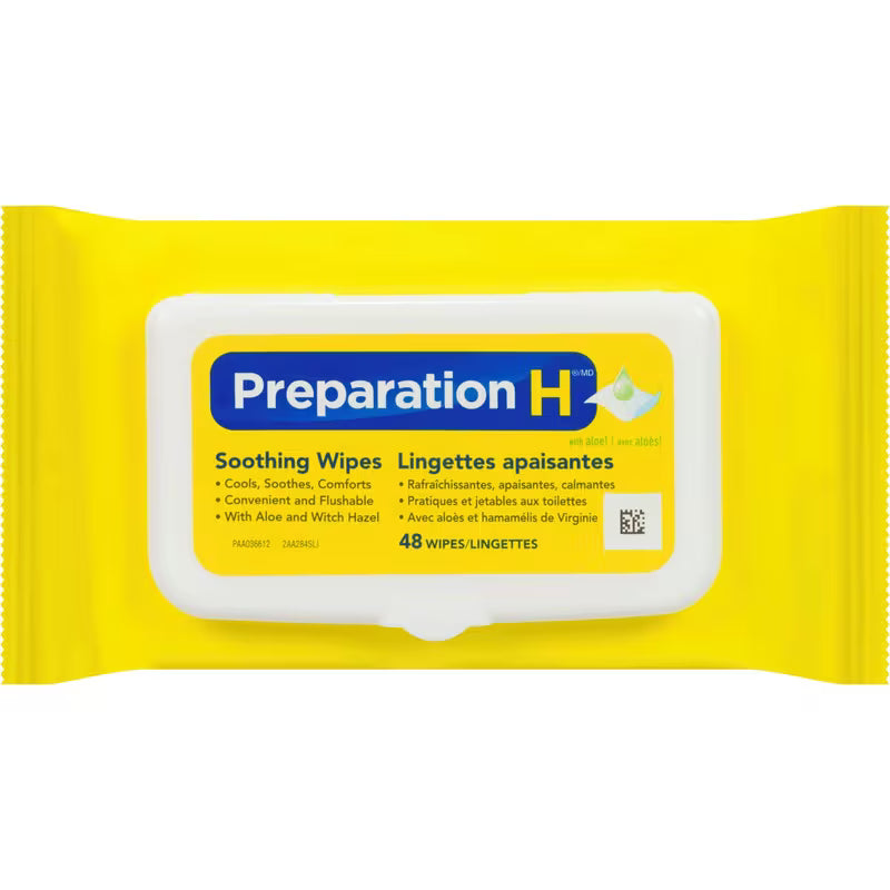 PREPARATION H SOOTHING WIPES 48 pack of 3