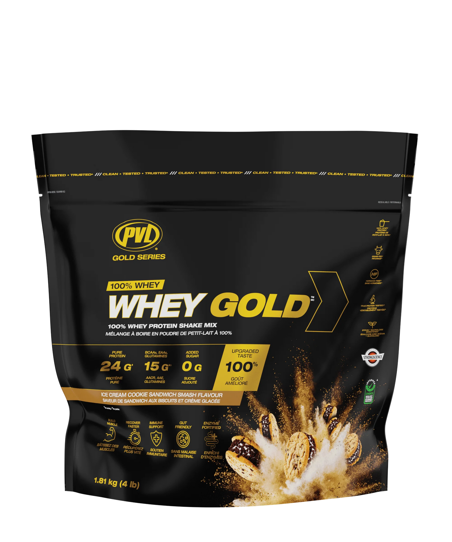 PVL  WHEY GOLD  Ice Cream Cookie Sandwich Smash  1.81 kg (4 lb)