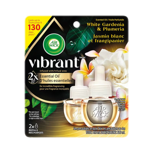 AIRWICK VIBRANT SC OIL WHT GARD & PLUMERIA2X23.9ML pack of 6