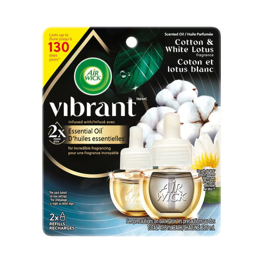 AIRWICK VIBRANT 1+1 SC OIL COTT&WHT LOTUS 2X23.9ML pack of 6