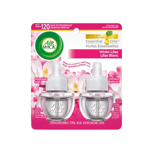 AIRWICK SCENTED OIL WHITE LILAC REFILL 2X20ML pack of 6