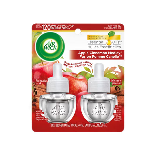 AIRWICK SCENTED OIL APPLE CINN MEDLEY REF 2X20ML pack of 6