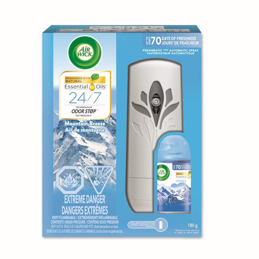 AIRWICK FRESHMATIC KIT MOUTNAIN BREEZE AEROSOL pack of 4