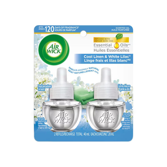 AIRWICK REFILL SCENTED OIL COOL LINEN&LILAC 2 pack of 6
