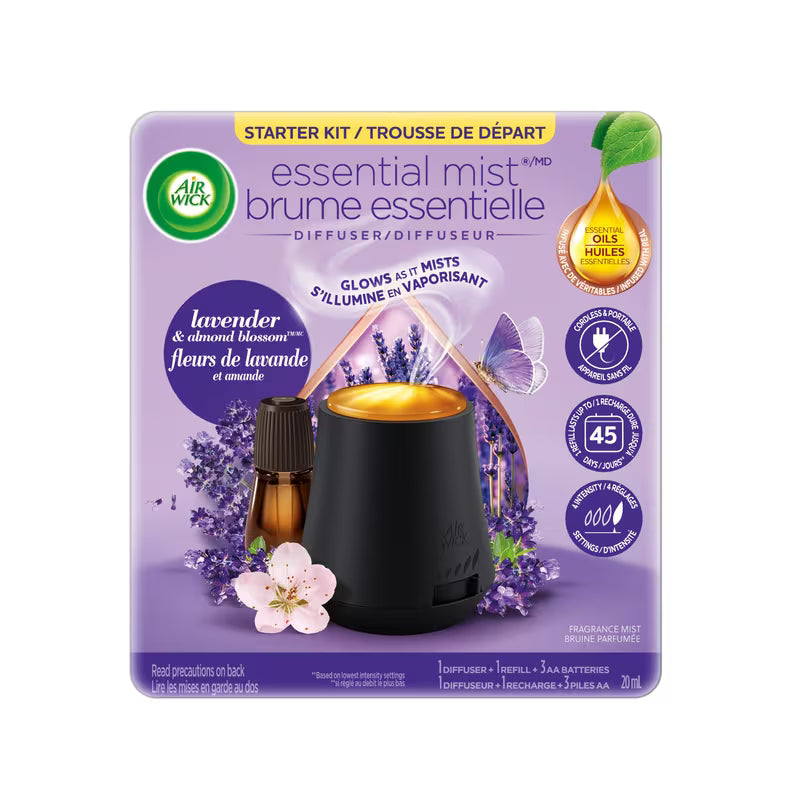 AIRWICK ESSENTIAL MIST KIT LAVENDER&ALMOND pack of 3