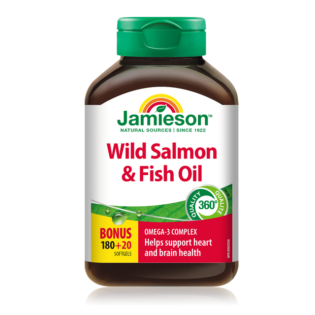 Jamieson    JMS Wild Salmon & Fish Oil 1000mg 180's+20's Free    180+20Oil 1000mg 180's+20's