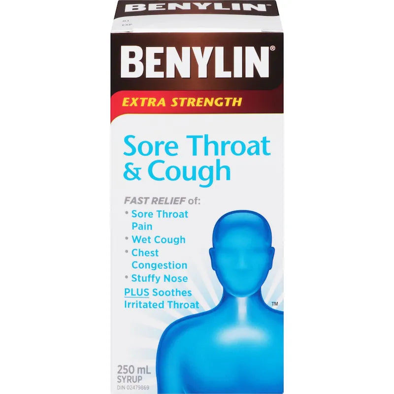 BENYLIN SYRUP SORE THROAT+COUGH XST 250ML SYRUP