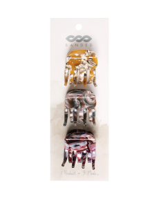 BANDED   Claw Clips - Marbled Mix 3 x 3pk