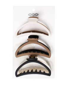BANDED   Claw Clips - Latte Foam  3pk