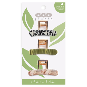 BANDED   Claw Clips - Nature Chic 3 x 3pk