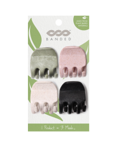 BANDED   Claw Clips - Rainforest 3 x 4pk