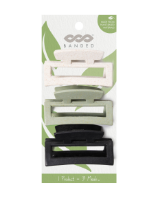 BANDED   Claw Clips - Eco Forest 3 x 3pk