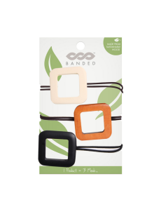 BANDED   Wooden Grove Hair Ties 3 x 3pk