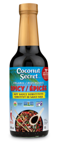 COCONUT SECRET - Soy Sauce Substitute, Spicy Amino, Organic   (glass bottle)    296ml