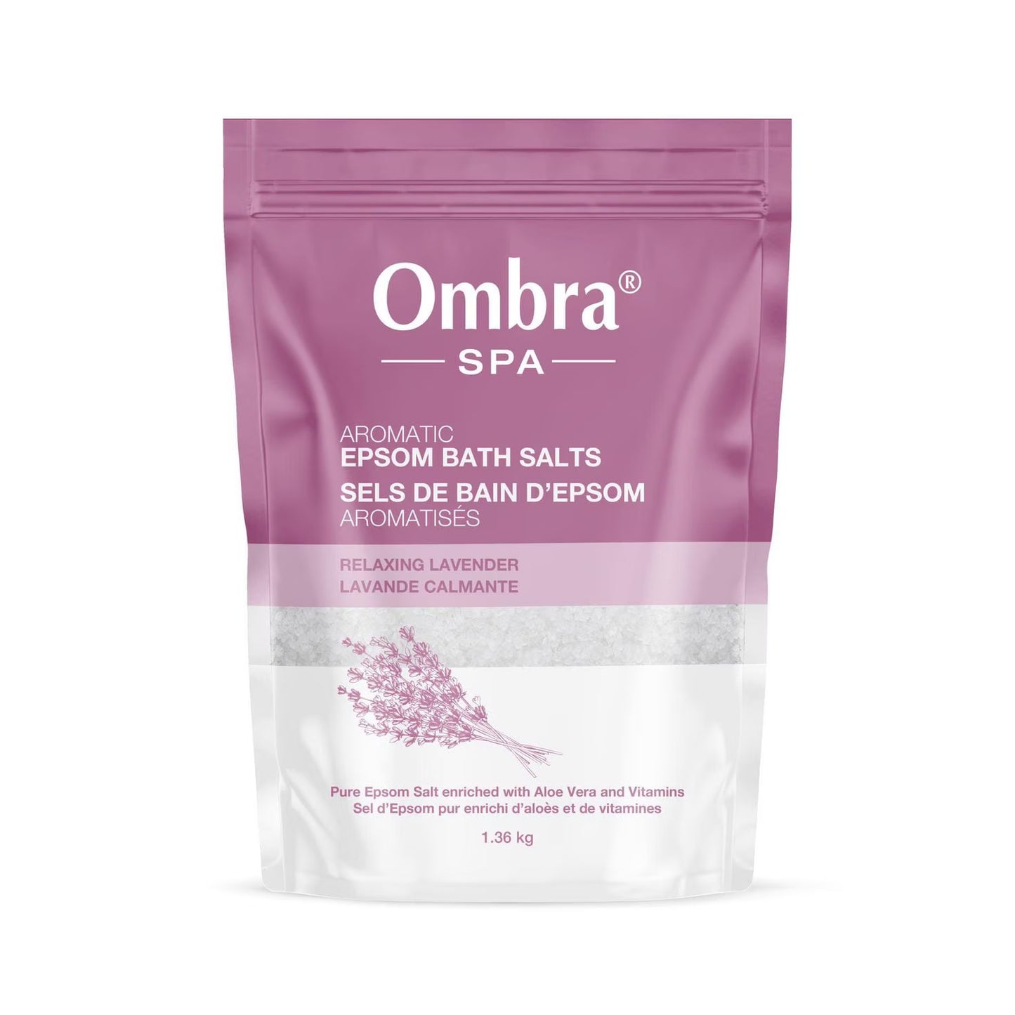 OMBRA BATH SALTS EPSOM RELAXING LAVENDER 1.36KG pack of 4