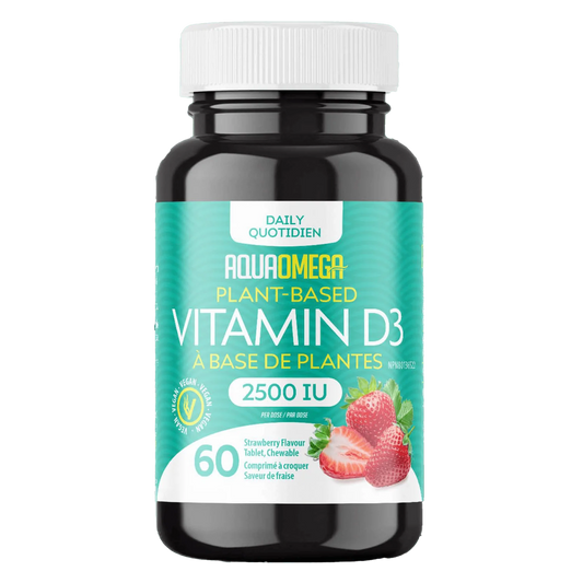 AquaOmega - Plant Based Vitamin D3 Strawberry 60ct