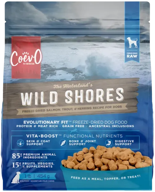 Coevo - Dried Food for Dogs   Freeze-Dried Raw Wild Shores Recipe for Dogs   454g