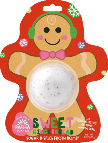 Pacha Soap   Froth Bomb Card, Gingerbread Man 85g