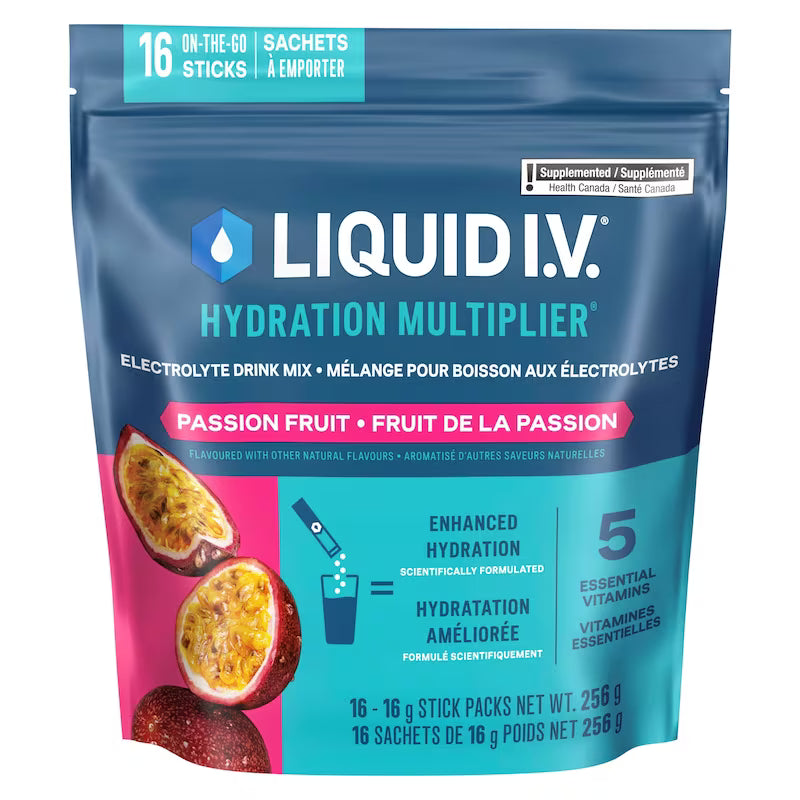 LIQUID IV ELECTROLYTE DRINK MIX FRUIT PASSION 256G POWDER