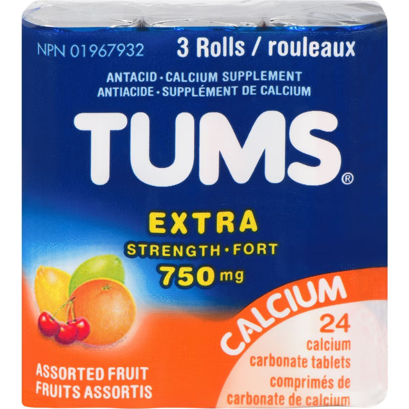 TUMS XFRUIT RL 3 TAB CHEW pack of 12