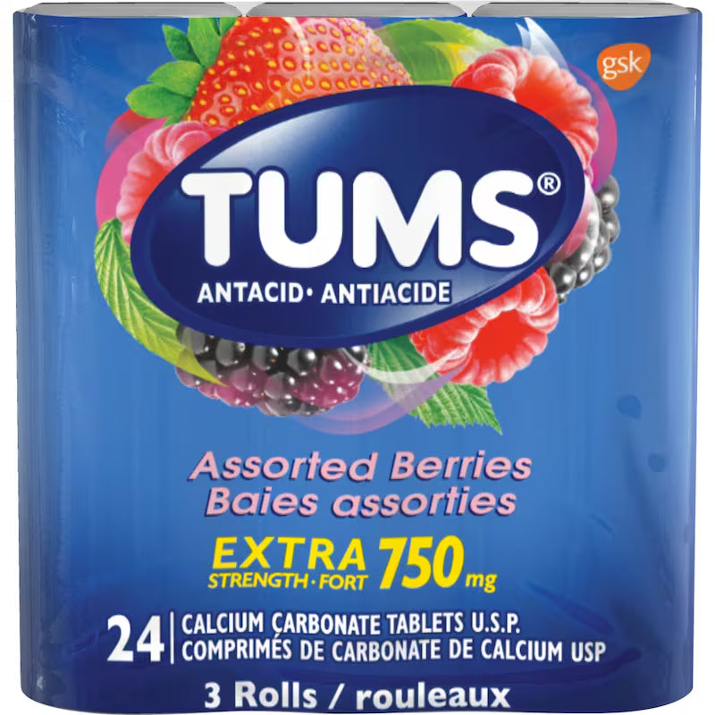 TUMS XST BERRY CENTER 3PK TABLET pack of 12