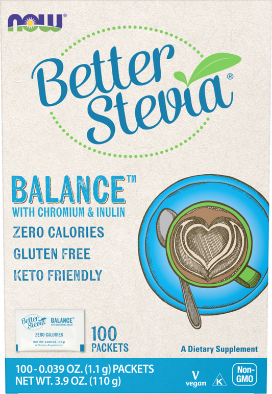 NOW    BetterStevia Balance (with Inulin & Chromium) Packets 1g*100