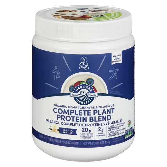 MANITOBA HARVEST -  Hemp Yeah! Plant Protein Blend, Vanilla, Organic (tub)    454g