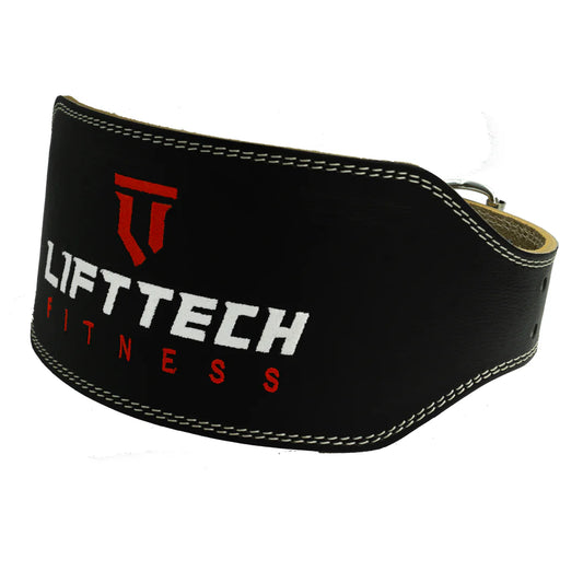 LIFT TECH FITNESS   PADDED LEATHER BELT "6"   BLACK   XXL