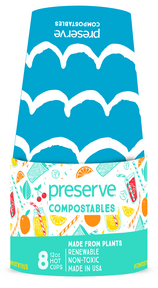 Preserve by Recycline   Compostables Hot Cups 8ct Blue 8ct