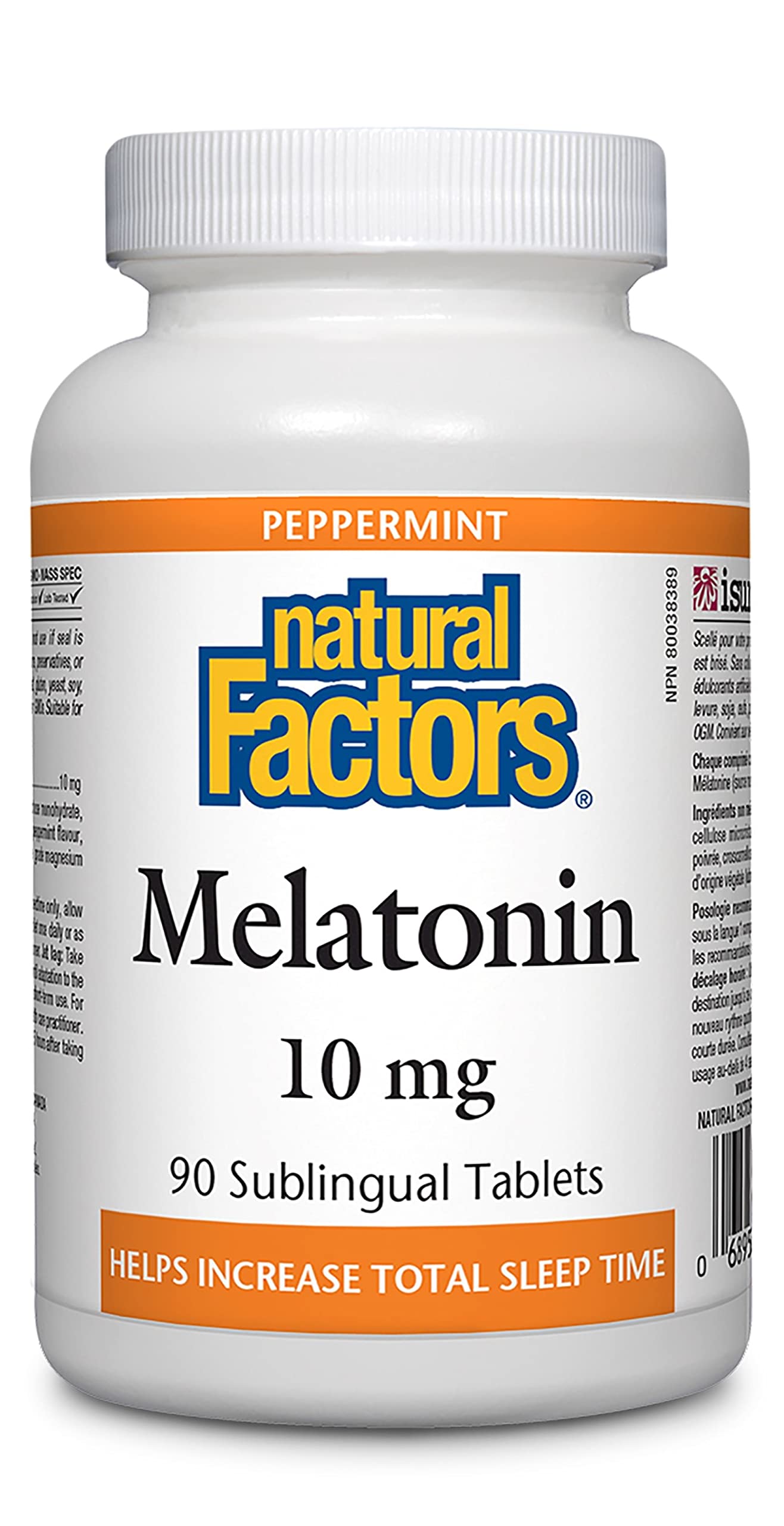Natural Factors   Melatonin 10 mg, Peppermint   90 subtabssubtabs