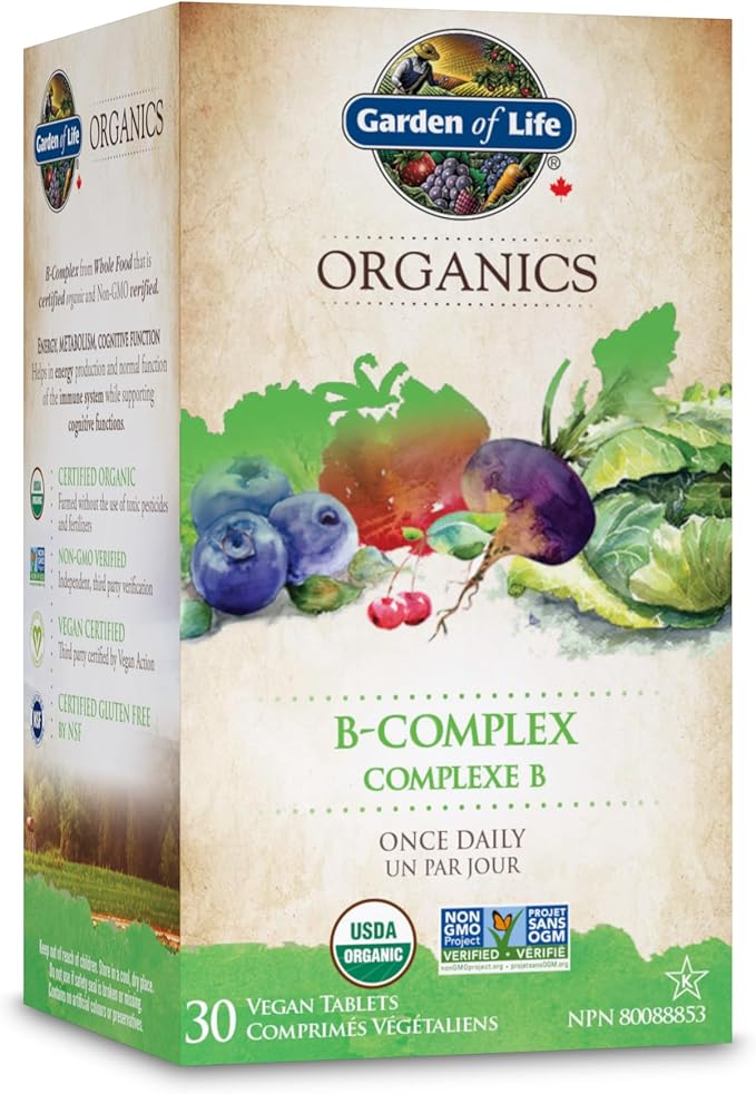 Garden of Life - Organics - B-Complex Once Daily - 30 Vegan Tablets
