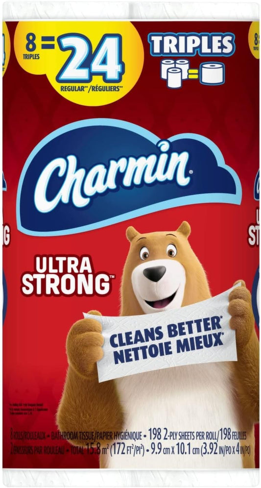 CHARMIN BATHROOM TISSUE ULTRA STRONG TRIPLE ROLL 8 pack of 5