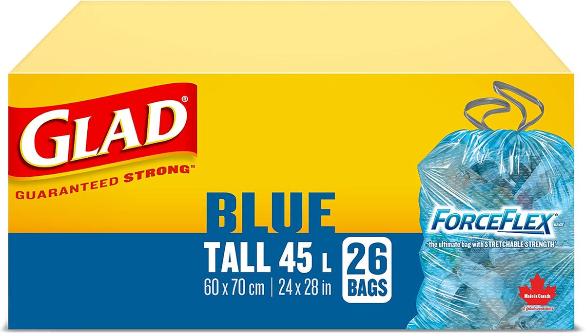 GLAD FORCEFLEX BAG BLUE 45L 26