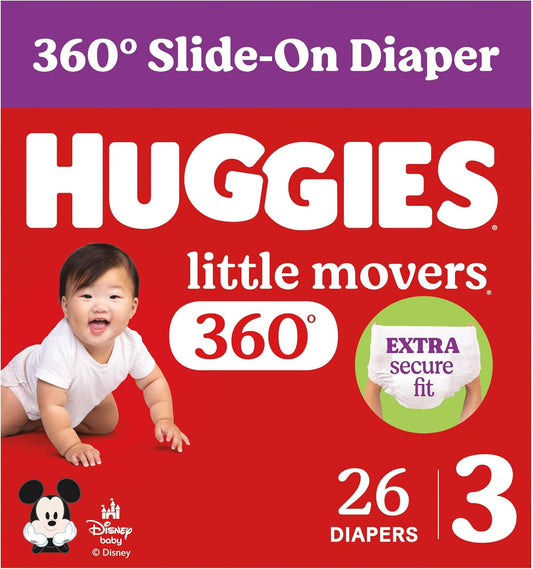 HUGGIES LITTLE MOVERS HUGGFIT DIAPER PANT #3 26 pack of 4