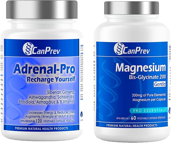 CanPrev Adrenal-Pro + Magnesium Bis-Glycinate Bundle, 180 Vegan Capsules
