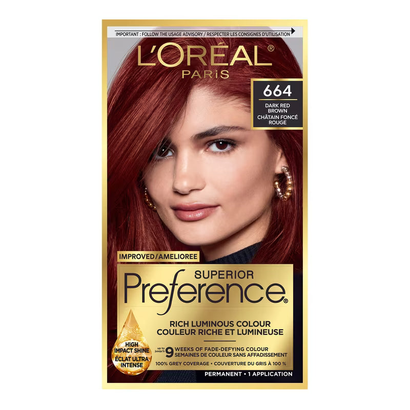 L'OREAL PREFERENCE #664 DARK RED BROWN